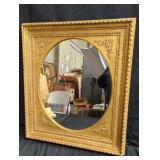 Vintage classical gilt oval wall mirror