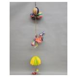Vintage paper mache hanging clows sculpture