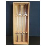 Mid century Modern walnut and stainless steel