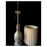 Vintage Asian brass cloisonnï¿½ lamp