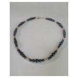Sterling silver and hematite beads necklace