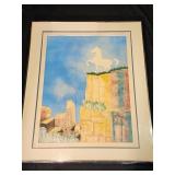 Vintage hand signed & colored horse etching