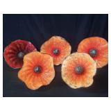 Collection of hand blown glass flower heads