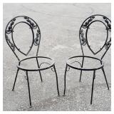 Pair of Woodward iron side chairs with floral