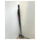 Group of four Callaway golf driver clubs