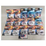 Sixteen Hot Wheels toy cars