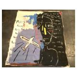 Large oil painting on loose canvas