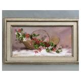 Signed Marie Hunter floral still life oil on
