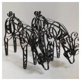 Pair of wrought iron deer garden decors