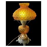 Vintage amber glass table lamp