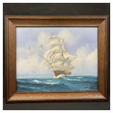 Framed,  signed oil on canvas painting