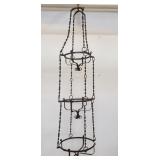 Vintage wrought iron hanging plant rack