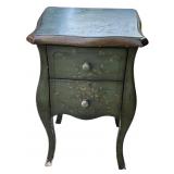 Antique hand painted wood side table