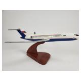 Boeing 727-76 wood model airplane with wood stand