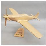 North American P-51D Mustang wood model plane with