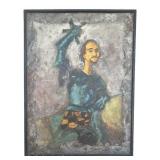 Vintage framed signed oil painting