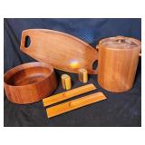 Vintage Dansk Denmark wood bowl, ice bucket