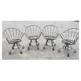 4 Mid-century Modern Bel Air wrought iron swivel