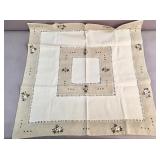 Vintage handmade heavy linen tablecloth