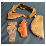 Group of leather gun holsters