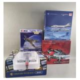 Group of die-cast model airplanes