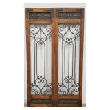 Pair of metal and wood decorative panels