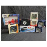 Group of plastic and die-cast model airplanes