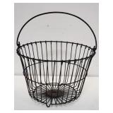 Vintage metal wire egg basket