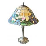 Vintage Tiffany-style stained glass table lamp