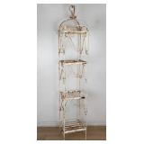 Vintage wrought iron 3-tier plant stand