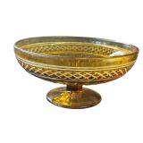 Vintage amber glass pedestal bowl
