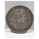 1893 Columbian Exposition Silver Half Dollar Coin.