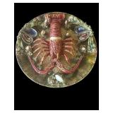 Palissy-style majolica lobster decorative plate