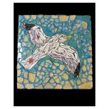 Mosaic glass seagull wall decor