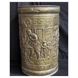 Vintage brass embossed umbrella stand