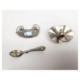 Vintage sterling silver with aqua stone and