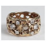 14k yellow gold and diamond ring