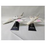 Pair of F-100 Super Sabre plastic models with