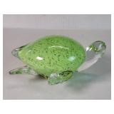 Hand blown studio art glass turtle figure