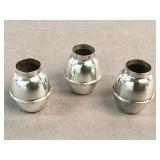 Trio of diminutive sterling silver vases