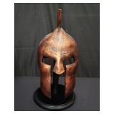 Composite Spartan-style warrior helmet with stand