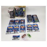 Group of Hot Wheels toys, NASCAR figurine and