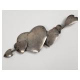 Vintage sterling silver heart brooch