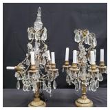 19th Century French bronze and crystal girandole