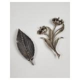 Vintage sterling silver brooches
