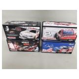 Four NASCAR 1 2:4 scale stock car die-cast models