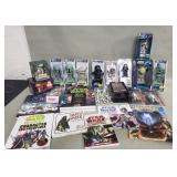 Collection of "Star Wars" bobble heads, books,