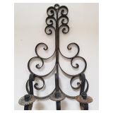 Vintage Spanish-style wrought iron 3-light wall