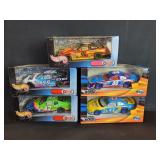 Five HOT WHEELS NASCAR 1:24 scale diecast model