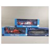 Group of Sky Pilot die-cast model helicopters